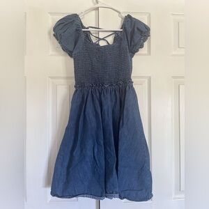 Denim Mini Dress with Puff Sleeves
